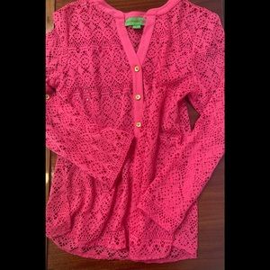 Island Republic lace blouse, coverup, size M
